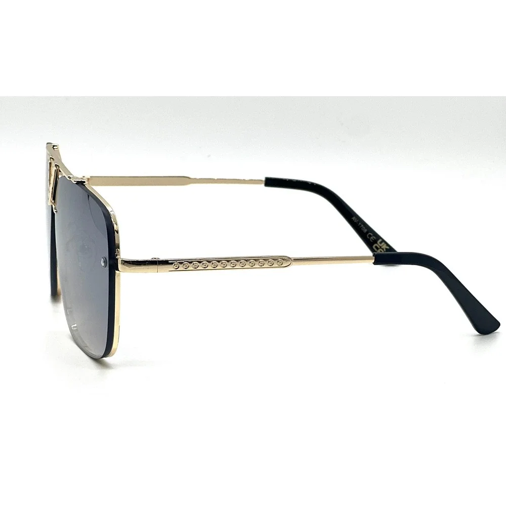 Sunglasses Gold Frame Gray Mirror Lens Fashion Designer Style Luxury Beach Style